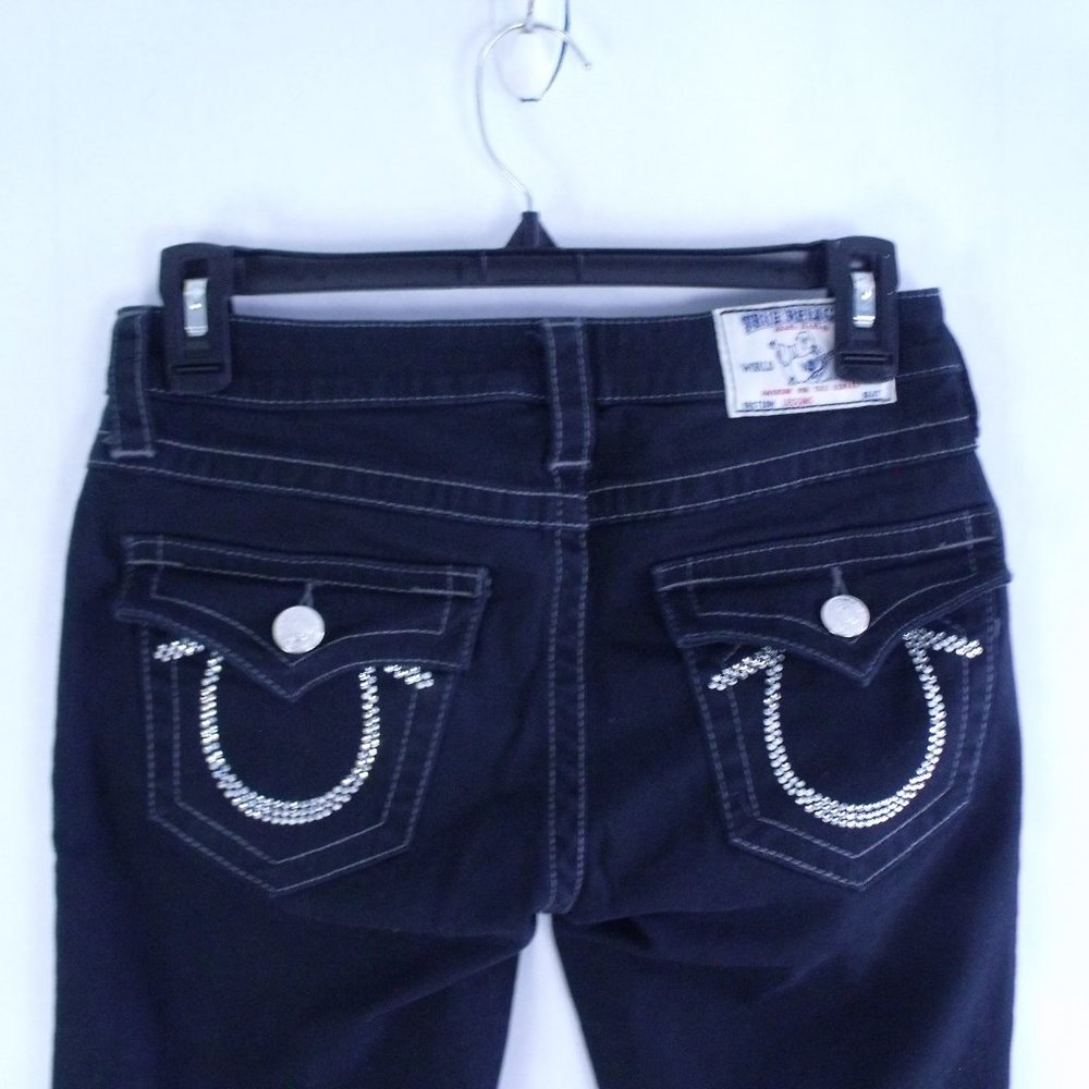 TRUE RELIGION LEGGING FLAP POCKETS CRYSTAL LOGO
